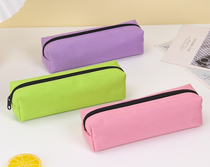 حقيبة أقلام رصاص للامتحان بسيطة ومحمولة بلون ثابت ، حقيبة قرطاسية محمولة بشعار قابل للتخصيص ، جيب صغير لأقلام الرصاص ، أدوات الكتابة - Product Image 4