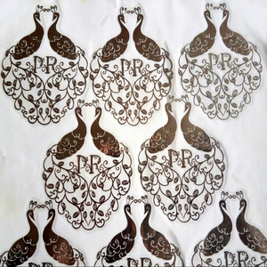 Autocollants Métalliques Motif Couple de Paons, Étiquettes Adhésives Décoratives pour Projets d'Artisanat, Articles en Bois, Décoration Intérieure, Vente en Gros - Product Image 1