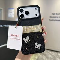 Coque de téléphone miroir pour maquillage, spécialement conçue pour femmes, pour iPhone, avec motif ours, chien, brillant et colle en relief.