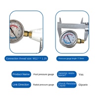 HUBEN High Precision Stainless Steel Liquid Filled 0-60PSI Radial Pressure Gauge for Swimming Pool Filter Pump Shock Resistant