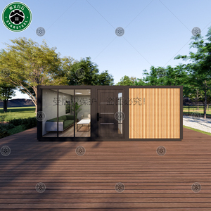 บ้านสำเร็จรูปโมเดิร์นแบบตู้คอนเทนเนอร์ พร้อมผนังไม้ตกแต่ง หน้าต่างกระจกบานใหญ่ และประตู สำหรับอยู่อาศัยในสวนหลังบ้านหรือใช้เป็นสำนักงาน - Product Image 3