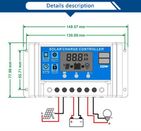 SUYEEGO haute qualité 12V 24V 10a 20a 30a mini contrôleur de charge solaire pwm avec batterie gel batterie plomb-acide