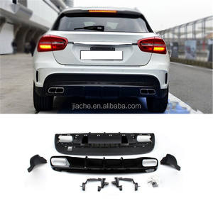 Diffusore Posteriore in ABS con Terminali di Scarico a 4 Uscite per Mercedes-Benz Classe <span class=keywords><strong>GLA</strong></span> <span class=keywords><strong>X156</strong></span> GLA200 GLA260 GLA45 Sport 2014-2017 - Product Image 2