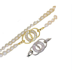 Handmade S925 Sterling Silver Necklace with <b>Fashionable</b> Bead Buckle DIY Pearl Accessories for <b>Sweater</b> <b>Chains</b> Wenchi Model 25016 - Product Image 5