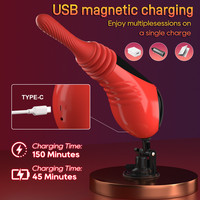 9-Frequenz LCD Sexmaschine Teleskopischer Vibrierender Weiblicher Masturbations-Massagevibrator
