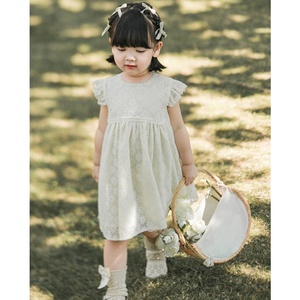 Vêtements d'été pour filles, vêtements pour enfants, col rond, sans manches, en dentelle, <span class=keywords><strong>Boutique</strong></span>, robes princesse à fleurs pour bébés filles, vente en gros - Product Image 6