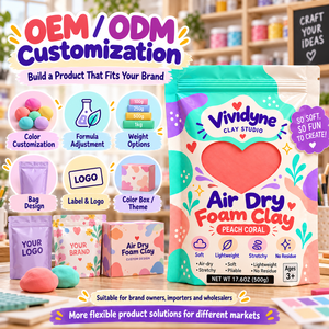 Arcilla de Espuma Seca al Aire de 500g, Suave, Ligera y Elástica, en Bolsa Reutilizable para Proyectos Escolares de Arte, OEM, ODM, Color Personalizado - Product Image 3
