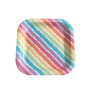 Vaisselle de fête à motifs personnalisés, assiettes à gâteau en papier kraft - Product Image 4