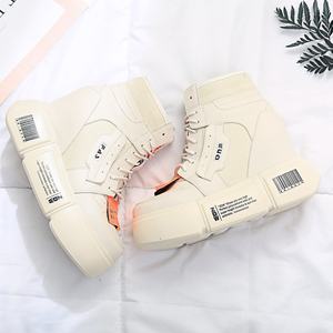 Bottes de créateur en daim à <span class=keywords><strong>lacets</strong></span> avec fermeture éclair en toile, bottines à semelle épaisse et à semelle compensée cachée pour femmes - Product Image 5