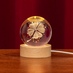Lampe boule de cristal 3D moderne avec base en bois LED contrôle tactile veilleuse ornements blancs chauds pour chambre <span class=keywords><strong>lune</strong></span> <span class=keywords><strong>lumineuse</strong></span> - Product Image 5
