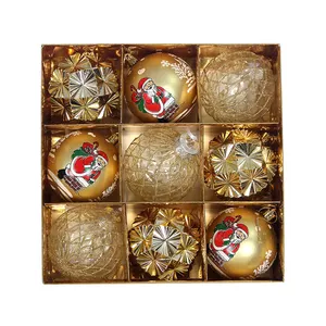 Hot Selling Set Van 9 Mooie Plastic Kerstbal Kerstversiering Custom Tree Ornamenten Kerstbal Voor Kerstboom