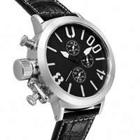 Reloj Cronógrafo de Cuarzo para Hombre, Estilo Deportivo, Esfera de 50 mm, Caja de Aleación, Correa de Cuero, Pantalla de Agujas, Diseño de Lujo