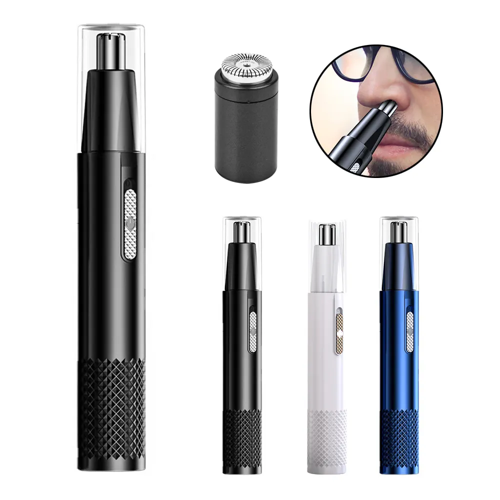 2 in 1 electric nose hair trimmer usb rechargeable stainless steel blade