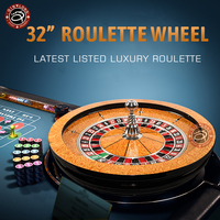 Roulette en bois simple 0 et Double 00 32 pouces, accessoires de table, vente directe en usine