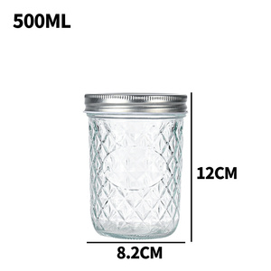 Vente en gros de pots en verre transparent de 8 oz et 16 oz pour <span class=keywords><strong>caviar</strong></span>, miel, confiture, jus, boissons, pots à large ouverture <span class=keywords><strong>avec</strong></span> couvercle en métal à vis - Product Image 6