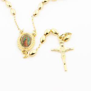 <span class=keywords><strong>Oro</strong></span> rame <span class=keywords><strong>Rosario</strong></span> Croce <span class=keywords><strong>Collana</strong></span> di Perle Crocifisso Cattolicesimo Religioso Collane Regalo - Product Image 6