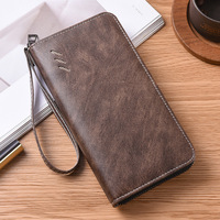 Dompet Pria Model Baru Bahan PU Format Panjang; Perdagangan Internasional Cina; Dompet Koin Kapasitas Besar Portabel Modis