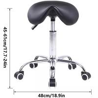 Chaise de tabouret de selle en cuir imperméable réglable en hauteur avec roues chaise de salon de beauté en acier inoxydable pour le maquillage permanent