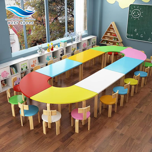 Ensemble table et chaises Montessori pour la maternelle, mobilier de garderie, sièges en bois pour la salle de classe de la maternelle, pour l'apprentissage et les activités - Product Image 1