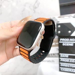 สายนาฬิกาซิลิโคนสามเม็ดสองสีสำหรับ iWatch Series 11-1 ULTRA, สายนาฬิกาแบบวงเดี่ยวสำหรับ Apple 38/40/41/42/44/45/49มม. - Product Image 5
