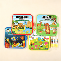Livre de peinture à l'eau KCM pour enfants |   Livre de coloriage à l'eau réutilisable en EVA sans dégâts pour stylo, jouet éducatif sur le thème des animaux et de la nature
