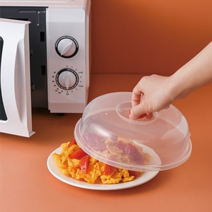 Couvercle de plat en plastique anti-éclaboussures compatible micro-ondes avec trous d'aération, couvercle de protection pour aliments, outil de cuisine non toxique - Product Image 2