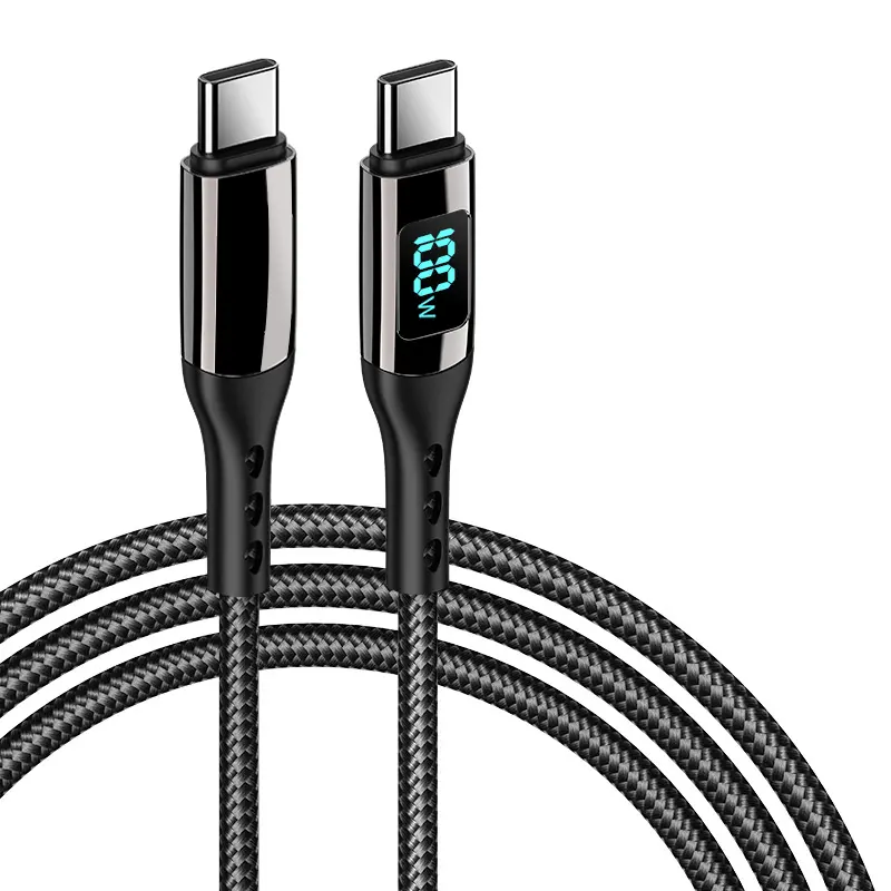 Lightning 10 Ft Flexible Usb-c 3.0 Male Usb Phone Charger C Type Fast Charging Cable with display