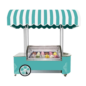 Rimorchio Food Truck Elettrico da Spiaggia Carretto Mobile per Gelato Stile Italiano su Bicicletta in Vendita all'Ingrosso - Product Image 3