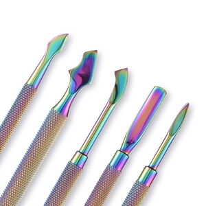 KADS 1 pièce Repousse-cuticules double face en acier inoxydable pour éliminer les peaux mortes, outil de nettoyage et d'entretien des ongles - Product Image 1