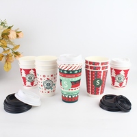 Gobelet en papier à café écologique avec logo imprimé personnalisé gobelet en papier à café jetable biodégradable de 16oz avec couvercle pour boisson chaude et froide thé