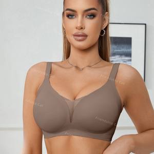 Sujetador sin costuras de encaje con cuello en V sin aros transfronterizo <span class=keywords><strong>especial</strong></span> tejido de punto cinturón suave transpirable ajustable <span class=keywords><strong>BH</strong></span> - Product Image 5