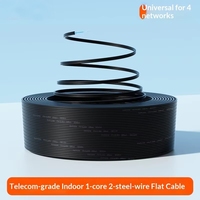 Kabel Serat Optik Indoor & Outdoor Kelas Telekomunikasi Single-mode 2 Core Baja Fosforisasi FTTH Kabel Jaringan Pra-pasang