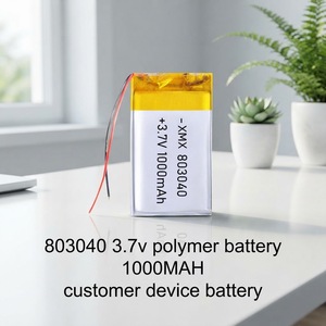 Batterie rechargeable au lithium polymère 803040 3.7V 1000mAh 3.7Wh, cellule Li-Po en pochette pour GPS, dispositifs médicaux et électronique grand public - Product Image 1