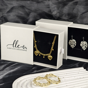 2025 Sang Trọng Tùy Chỉnh Thân Thiện Với Môi Bông Tai Màu Hồng Bao Bì Đặt Tái Chế Vật Liệu Giấy Dập Nổi Hộp Đồ Trang Sức Túi Với In - Product Image 2