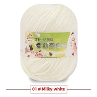 Fil de coton de soie protéinée velours, fil de laine pour tricot DIY, sac, tricot, pull, chapeau, chaussures, poupée, tissage, teint