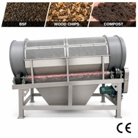 Tamis rotatif à haute efficacité DZJX pour le criblage du sol et du tourbe des pépinières de fleurs, tamis rotatif portable pour le compost