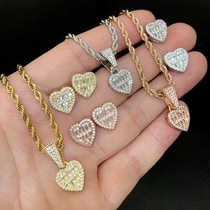Collar <span class=keywords><strong>de</strong></span> Corazón para Mujer con Zirconia Incrustada, para Compradoras <span class=keywords><strong>de</strong></span> Joyería <span class=keywords><strong>de</strong></span> Boutique - Product Image 2