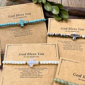 Pulsera de Piedra Natural con Cuentas de Vidrio Coloridas, Amuleto de Paz de Espíritu, de Primera Calidad, Descuento por Volumen al por Mayor, Hecho a Mano, Personalizable - Product Image 1
