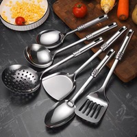 Ensemble d'Ustensiles de Cuisine en Acier Inoxydable pour la Restauration, Comprenant Cuillère, Spatule et Pelle à Frire, pour la Vente en Gros