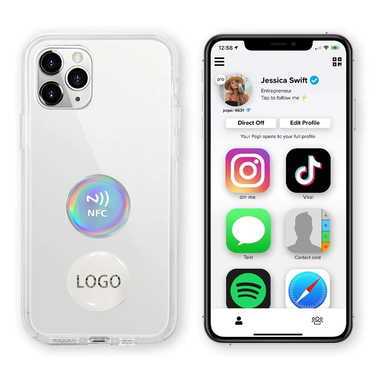 Эпоксидная Водонепроницаемая наклейка с Nfc-меткой, диаметром 25 мм, 30 мм