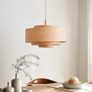 Japanese Wabi Sabi Style Wooden Pendant Light Led E27 Round Single Head Chandelier For Living Room Bedroom Dining Room <b>Zen</b> Tea - Product Image 4