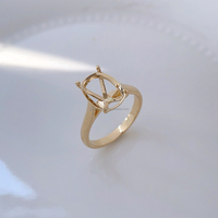 1000S Custom Rings Halter 9K 10K 14K 18K Solid Gold Ring Unterschied liche Form Cut Prong Blank Leere Ringe in stellung ohne Steine