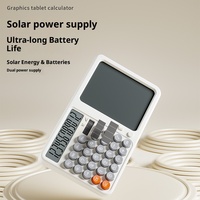 Calculatrice à écran large multifonctionnelle de bureau à double alimentation solaire avec tableau d'écriture manuscrite