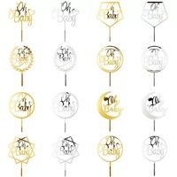 Décorations de gâteau Skytop, décorations d'anniversaire, Joyeux anniversaire, décorations pour la fête des mères et des pères, inserts pour gâteau « Oh bébé », « Monsieur et Madame »