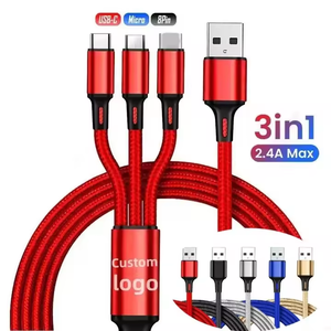 3 in 1 Schnellladekabel 2A Nylon geflochtenes Schnellladekabel für iPhone/Typ C/Mikro mehrere 3 IN 1 USB-Ladeleine - Product Image 6