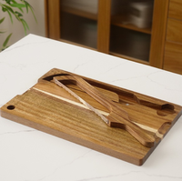Ensemble de planches à pain, planche à découper en bois avec coupe-bagel en acier inoxydable pour baguette, pain au levain