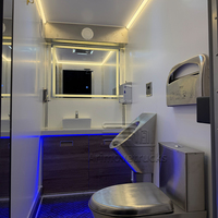 Remolque de Baño Móvil de 4 Cabinas, Remolque de Baño Portátil Personalizado, Remolque de Baño Público Temporal para Eventos al Aire Libre