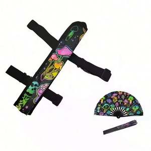 Nuevo Soporte para Abanico de Mano de Tela de Poliéster Ecológico de 13 Pulgadas con Logotipo Personalizado para Festivales, Fiestas y Eventos - Product Image 4