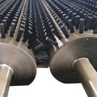 Voedselveilige cilindrische borstelrol 155mm diameter metalen handvat op maat gemaakte export nylon borstelharen JXY merk voor fruit en groenten