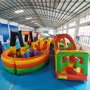 Parcours d'obstacles gonflable commercial pour enfants, château gonflable avec toboggan, parcours d'obstacles géant gonflable - Product Image 4